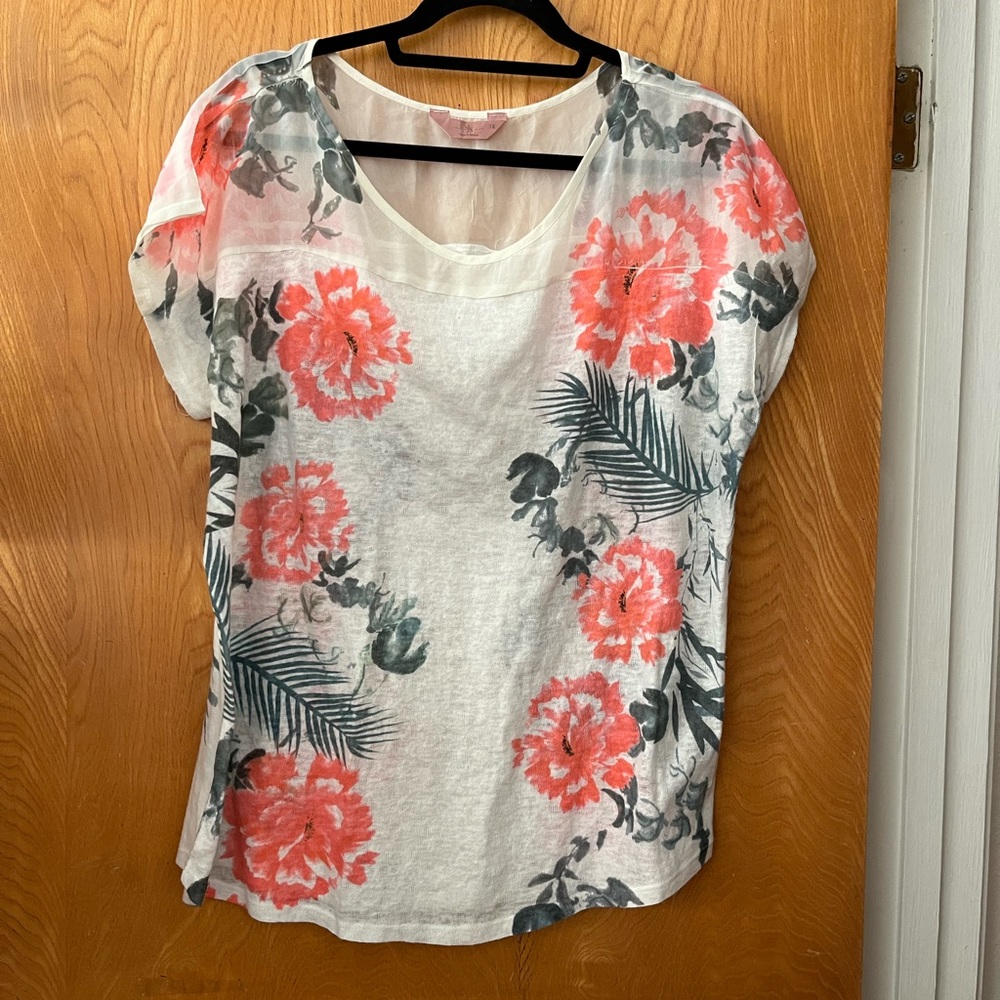 SJS tropical print crew neck short sleeve tee 3X - Picture 1 of 6